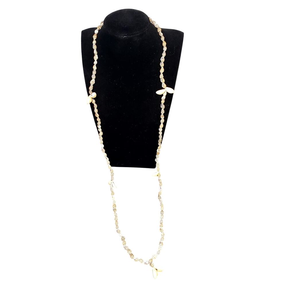 Hilo Hatties Necklace Shell Bead Strand 17" Vtg Bohemian Hawaiian